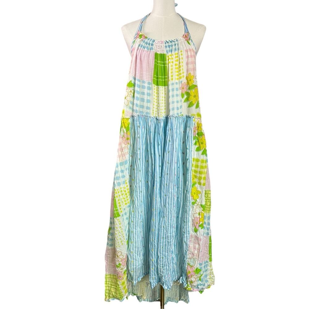 Free People Cottage Embroidered Patched And Pretty Halter Midi Maxi Dress Medium - Picture 10 of 16